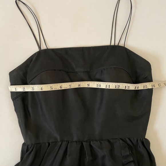 Vintage Valentino Black Long Asymmetric Ruffled Cocktail Dress, Size 10 Gown - Picture 10 of 15